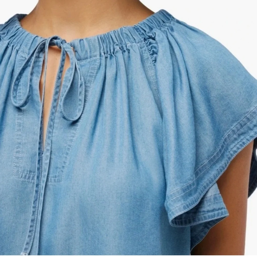 NWT Joe's Jeans Chambray Flutter Top - Picture 2 of 5